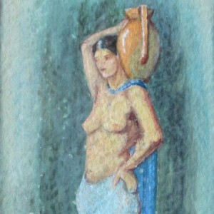 Halbakt mit Wasserkrug